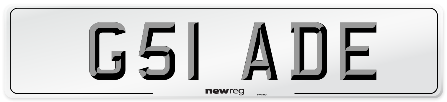 G51 ADE Number Plate from New Reg